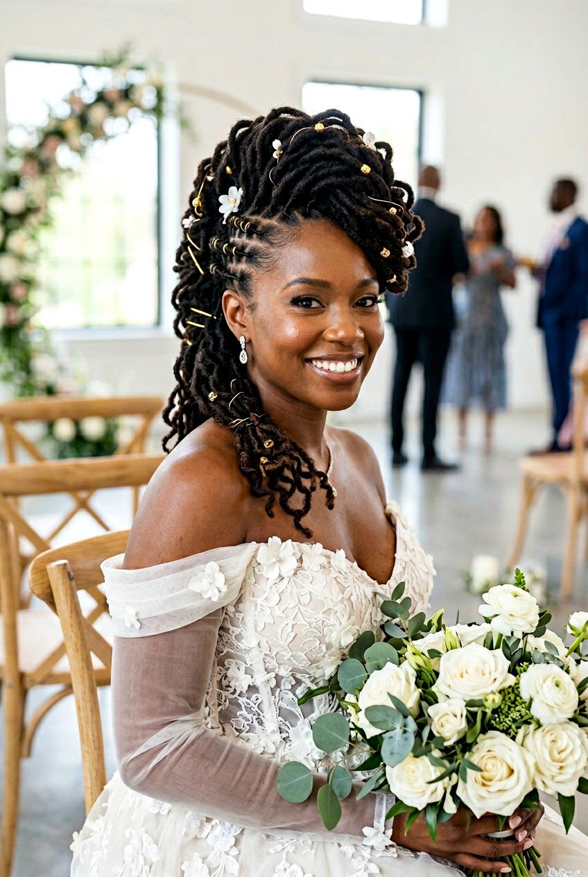 Loc Mohawk Updo For Bride - 20 bridal loc styles - 20 bridal loc styles