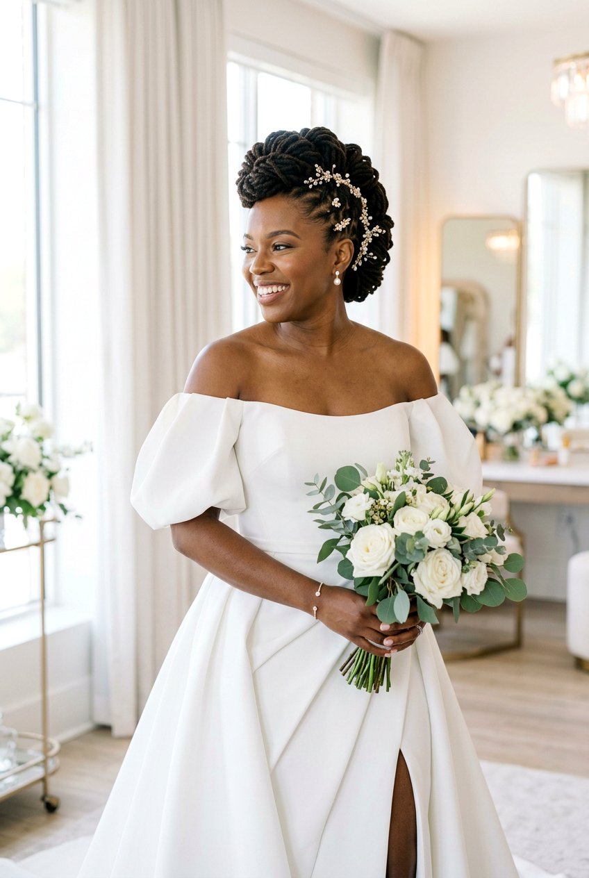 Loc Mohawk Updo - 20 bridal loc updo styles - 20 bridal loc updo styles