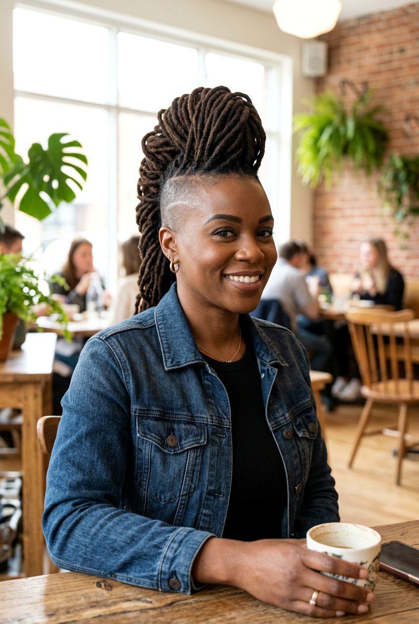 Loc Mohawk with Shaved Sides - 20 natural hairstyle with shaved sides - 20 natural hairstyle with shaved sides