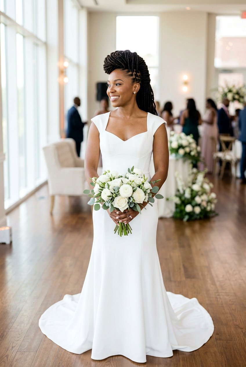 Loc Pompadour - 20 bridal loc updo styles - 20 bridal loc updo styles