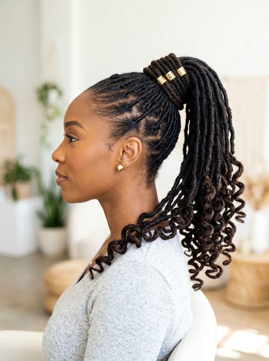 Loc Ponytail - 20 prom loc styles for women - 20 prom loc styles for women