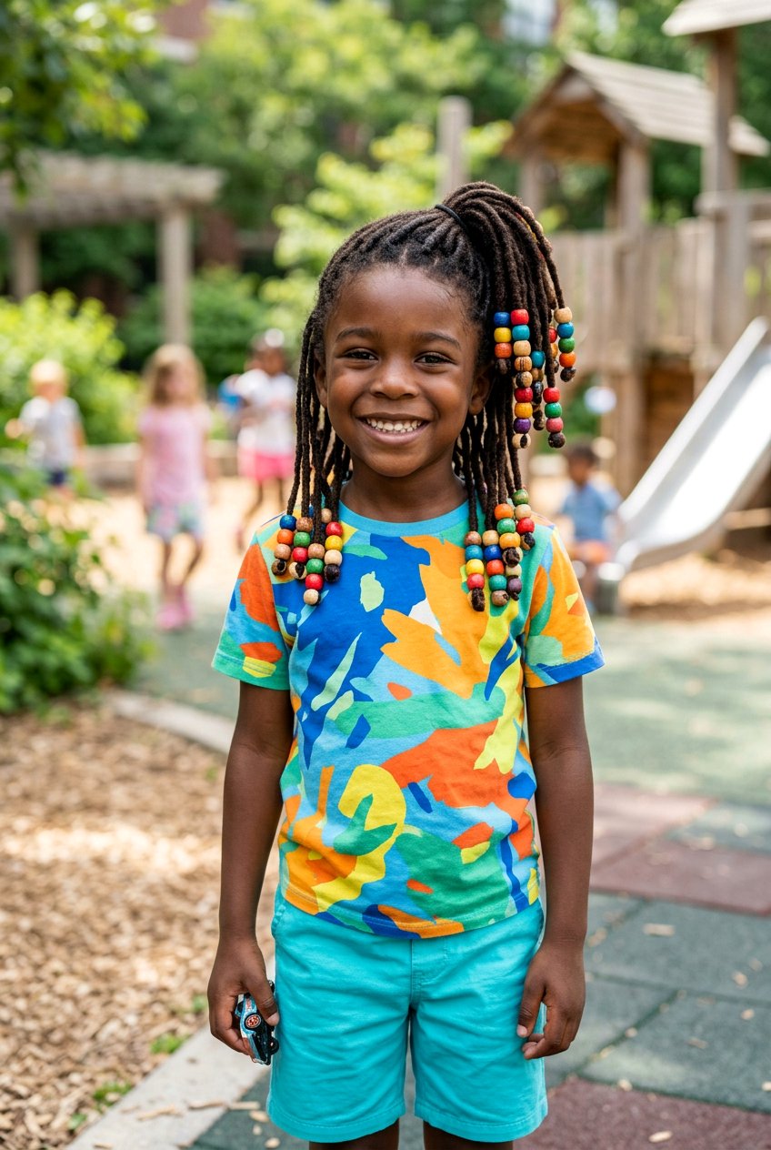 Loc Ponytail With Beads - 20 little boys loc ponytail styles - 20 little boys loc ponytail styles