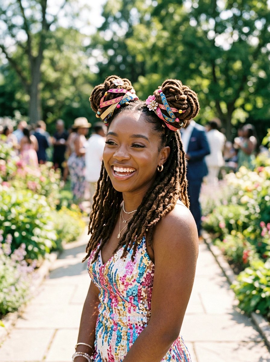 Loc Space Knots - 20 prom loc styles for women - 20 prom loc styles for women