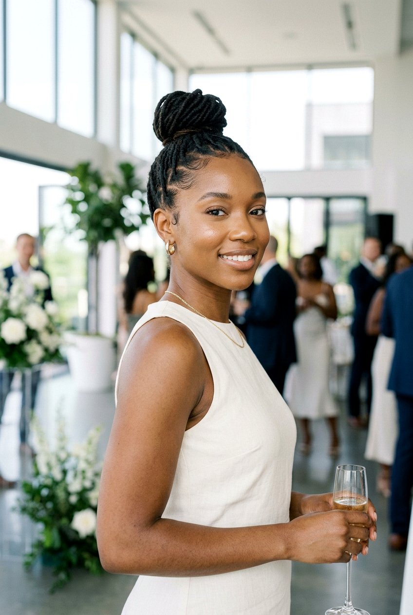 Loc Top Knot - 20 loc styles for wedding guests - 20 loc styles for wedding guests