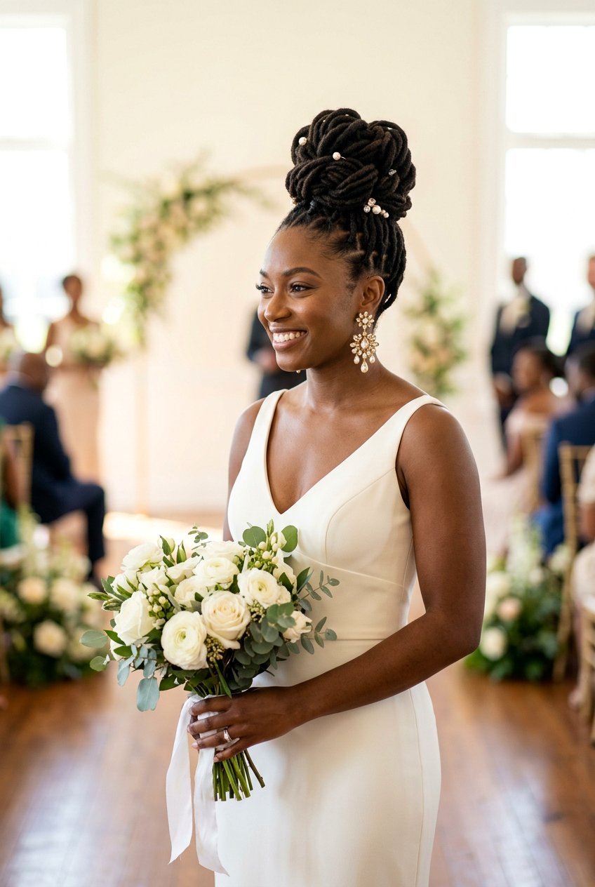 Loc Top Knot For Wedding - 20 bridal loc styles - 20 bridal loc styles