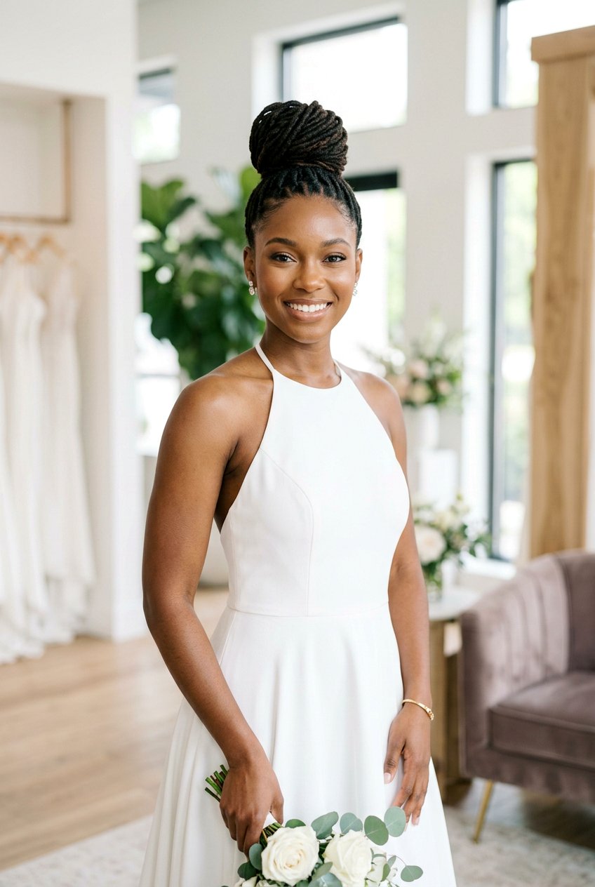 Loc Top Knot - 20 bridal loc updo styles - 20 bridal loc updo styles