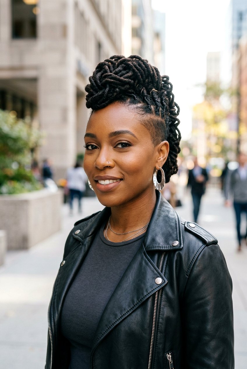 Loc mohawk - 20 loc updo hairstyles - 20 loc updo hairstyles