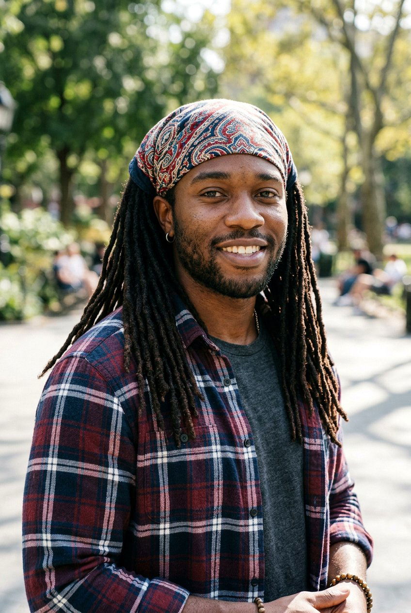 Locs With Bandana - 20 long loc styles for black men - 20 long loc styles for black men