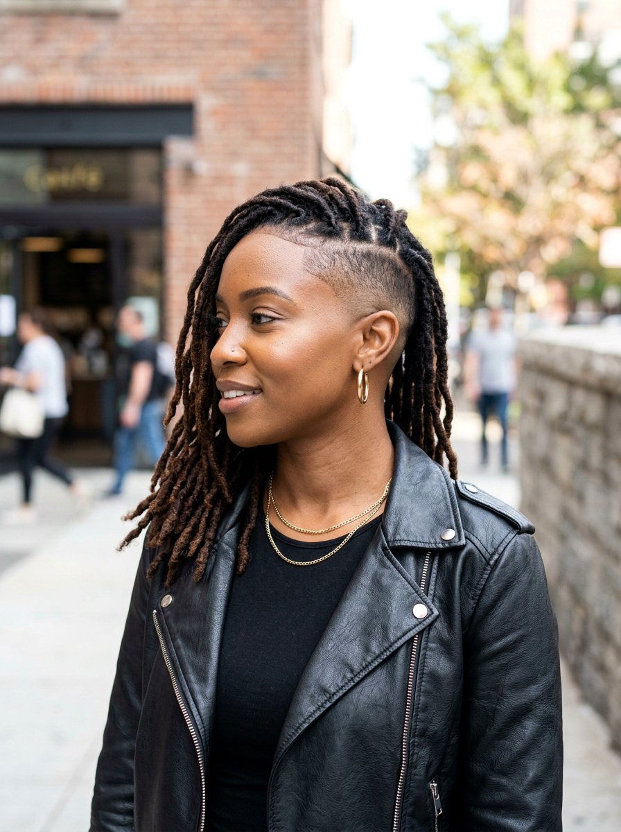 Locs With Shaved Sides - 20 shoulder length loc styles - 20 shoulder length loc styles