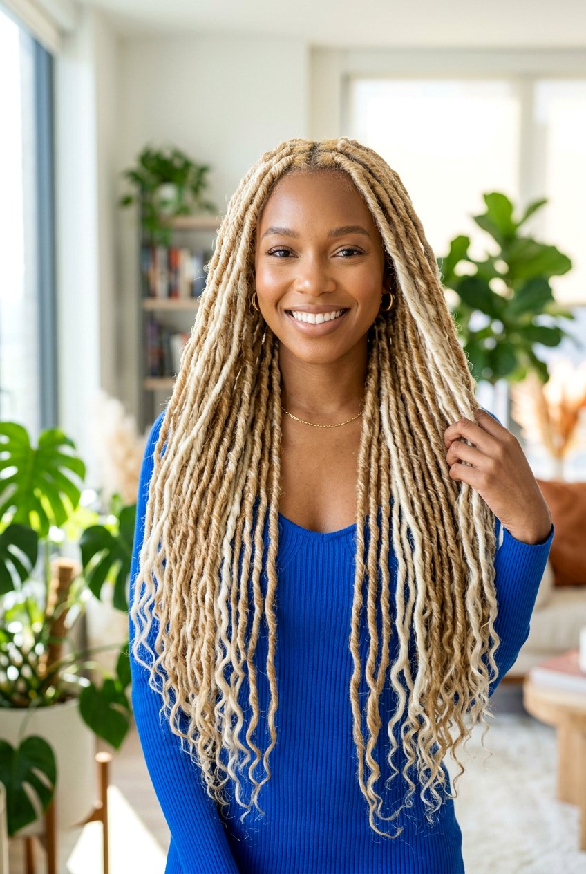 Long Blonde Locs - 20 long loc styles for women - 20 long loc styles for women