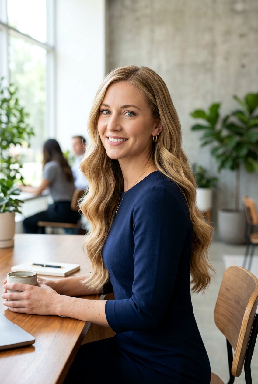 Long Blonde Waves For Office - 20 professional hairstyles for women - 20 professional hairstyles for women