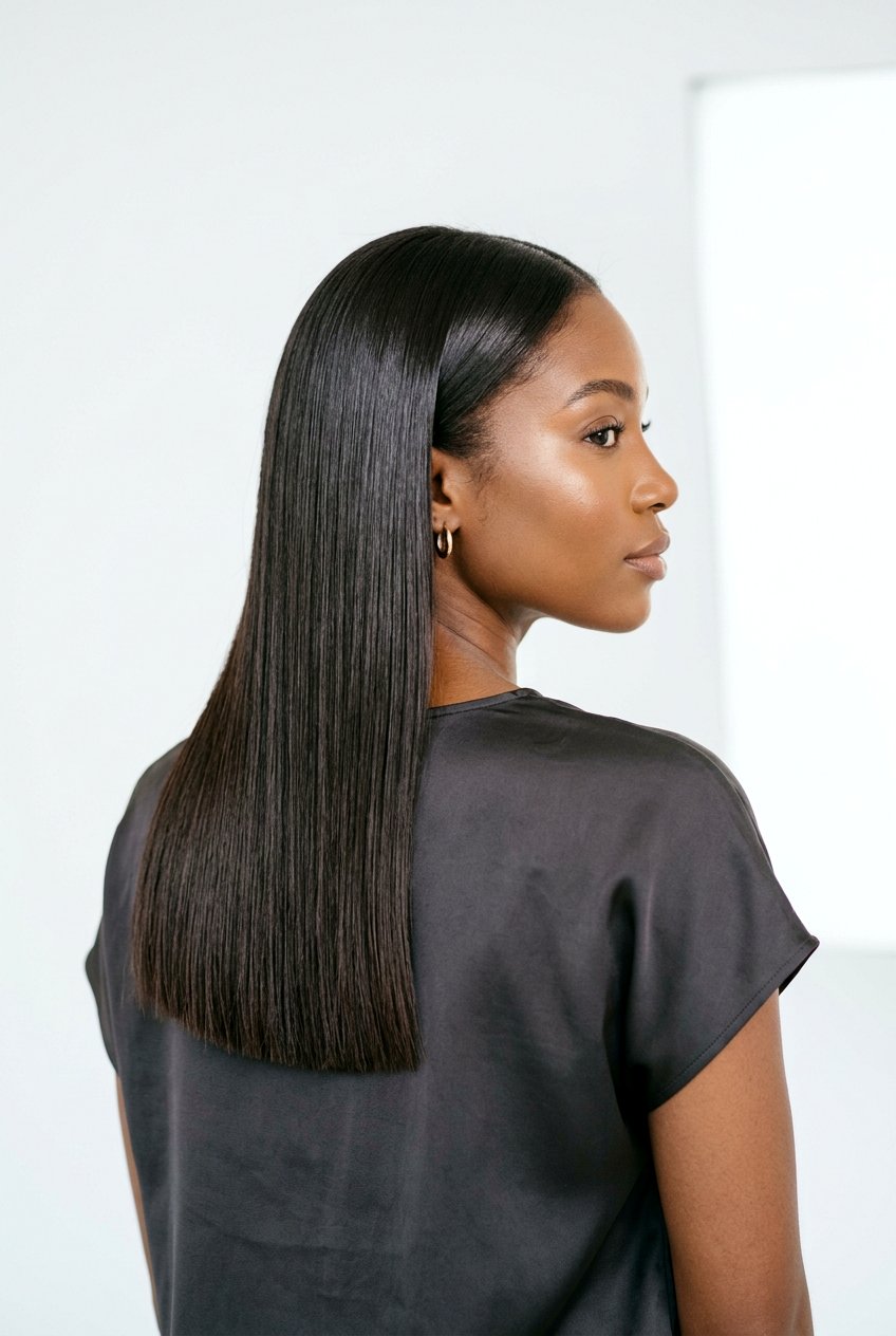 Long Blunt Cut Silk Press - 20 silk straight hair ideas - 20 silk straight hair ideas