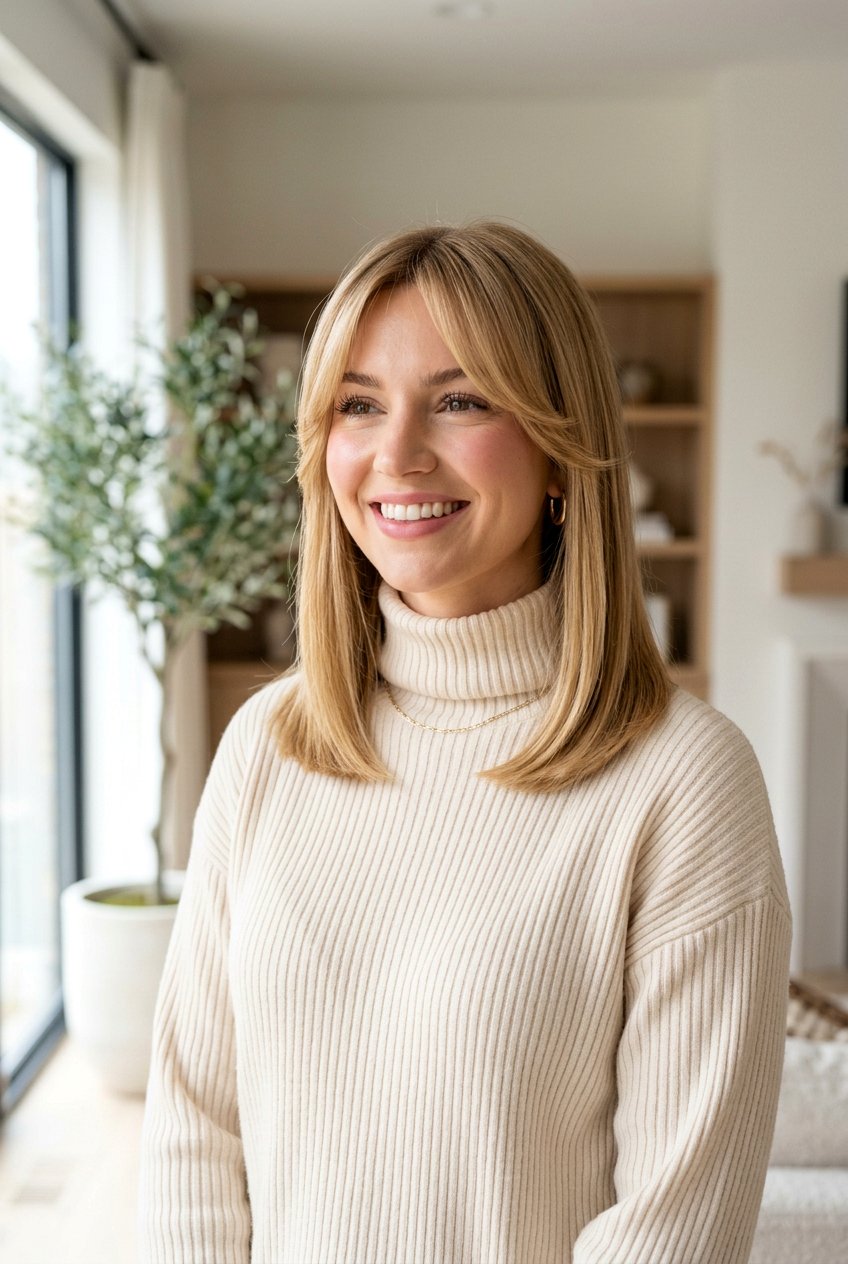 Long Blunt Cut With Curtain Bangs - 20 long blunt haircut for straight hair - 20 long blunt haircut for straight hair