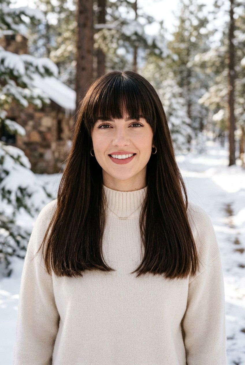 Long Blunt Cut With Heavy Bangs - 20 low maintenance haircut for women with bangs - 20 low maintenance haircut for women with bangs