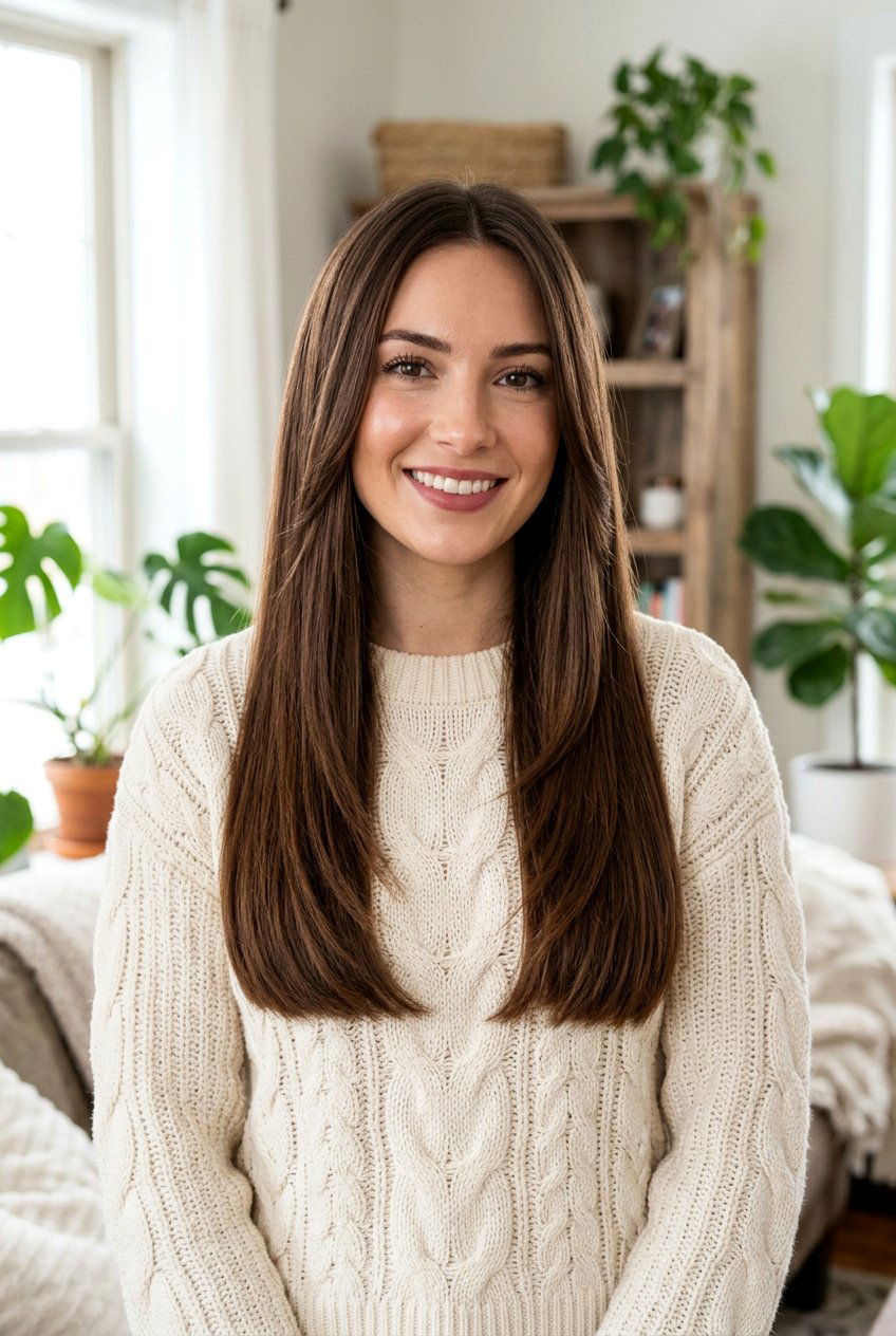 Long Blunt Cut With Long Front Layers - 20 long blunt haircut for straight hair - 20 long blunt haircut for straight hair