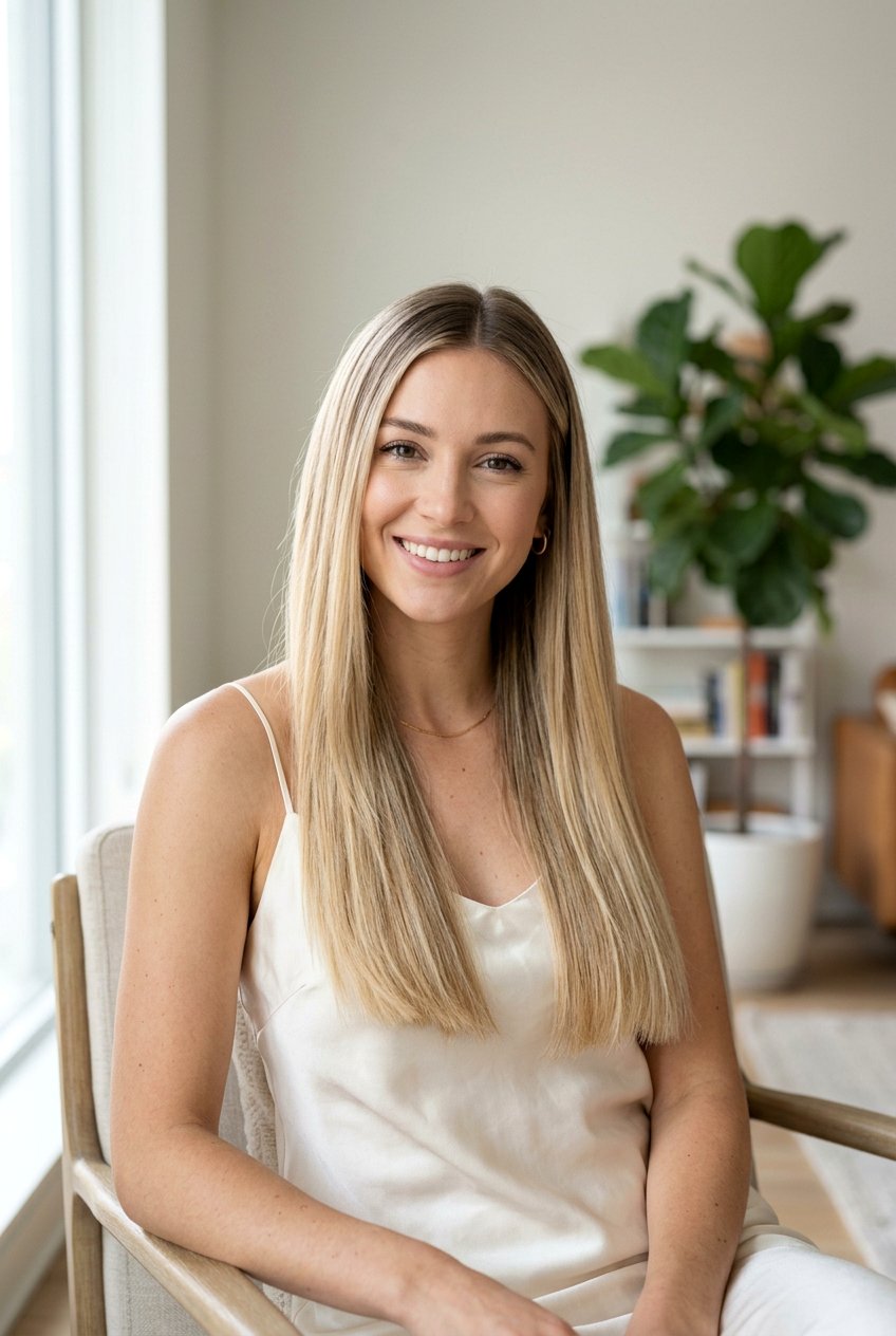 Long Blunt Cut With Root Shadow Blonde - 20 long blunt haircut for straight hair - 20 long blunt haircut for straight hair