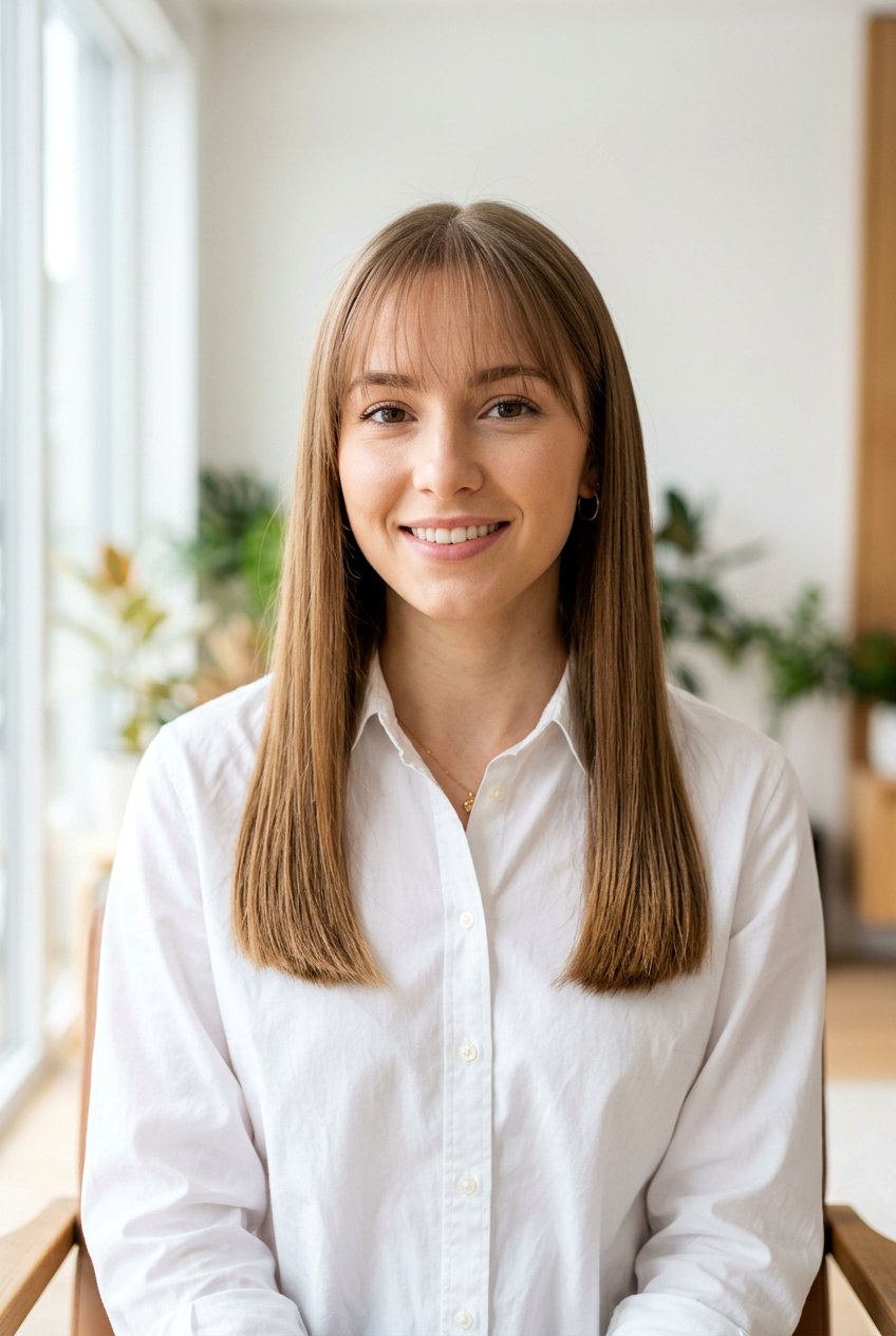 Long Blunt Cut With See Through Bangs - 20 long blunt haircut for straight hair - 20 long blunt haircut for straight hair