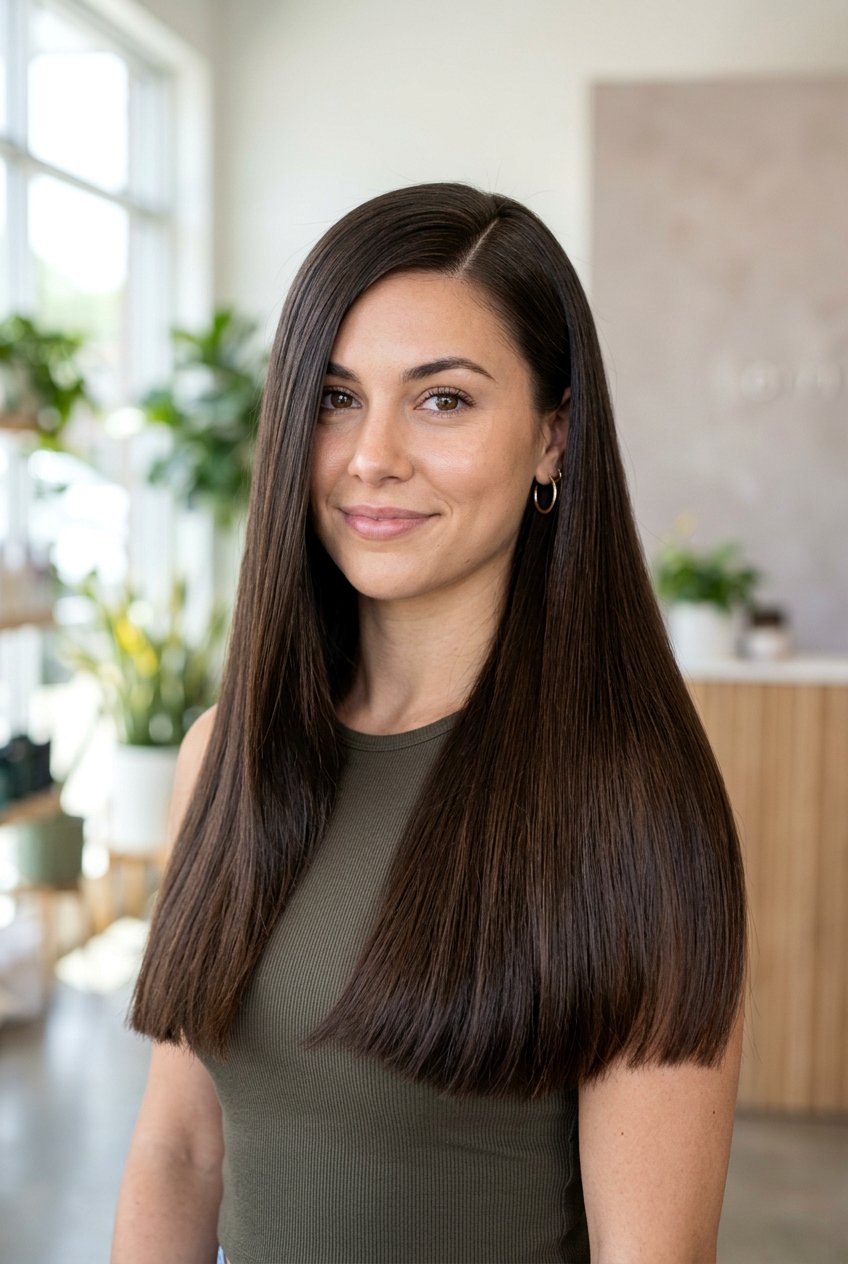 Long Blunt Cut With Side Part - 20 blunt cut long hair - 20 blunt cut long hair