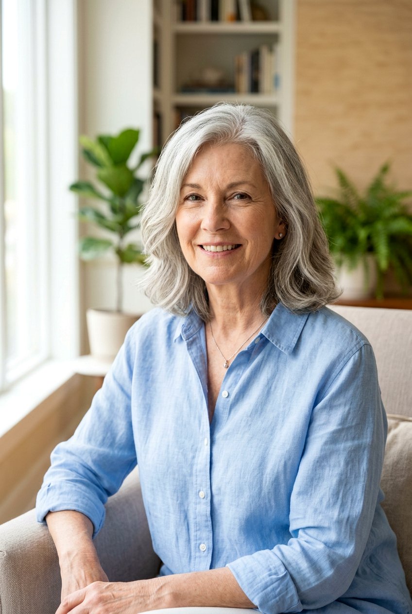 Long Bob For Women Over 60 With Natural Gray Hair - 20 long bob for women over 60 - 20 long bob for women over 60