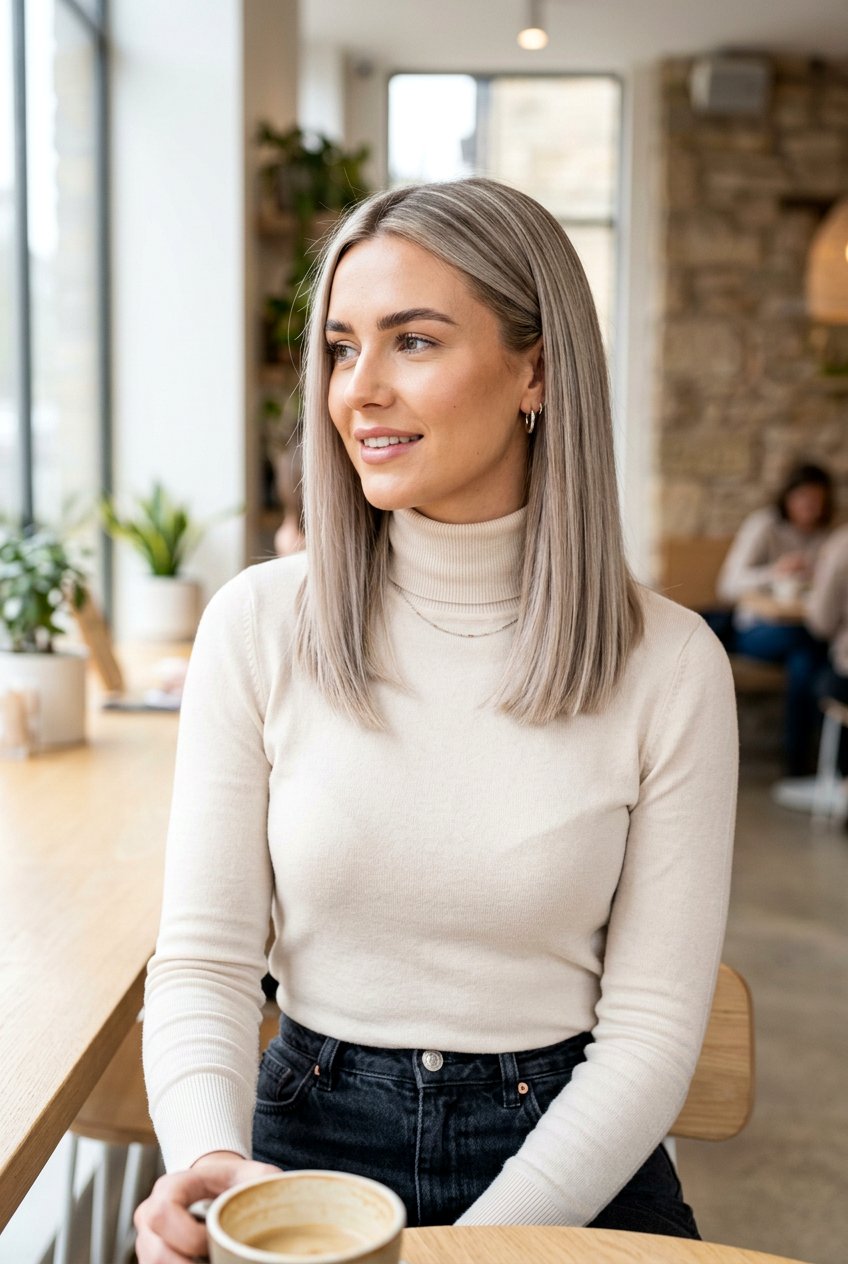 Long Bob With Ash Blonde Highlights - 20 highlights for bob haircut - 20 highlights for bob haircut