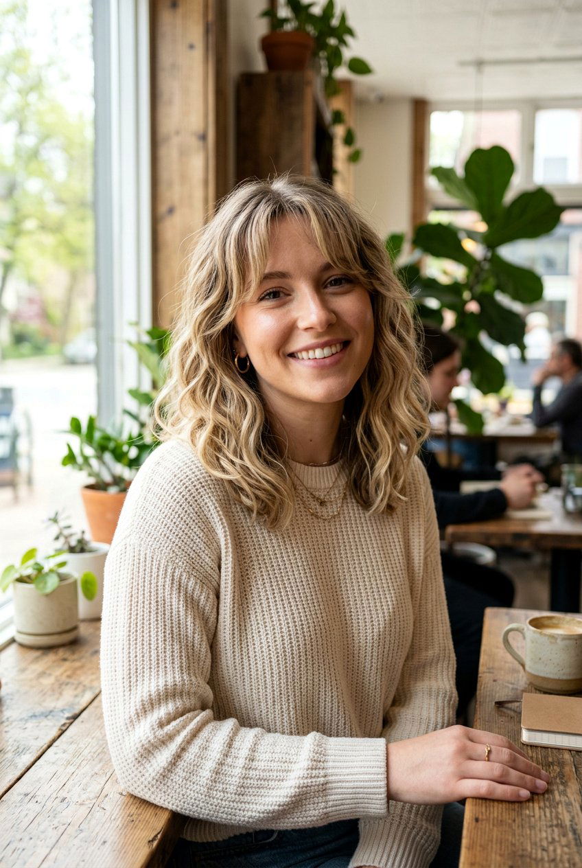 Long Bob With Curtain Bangs - 20 haircut for thinning crown women - 20 haircut for thinning crown women