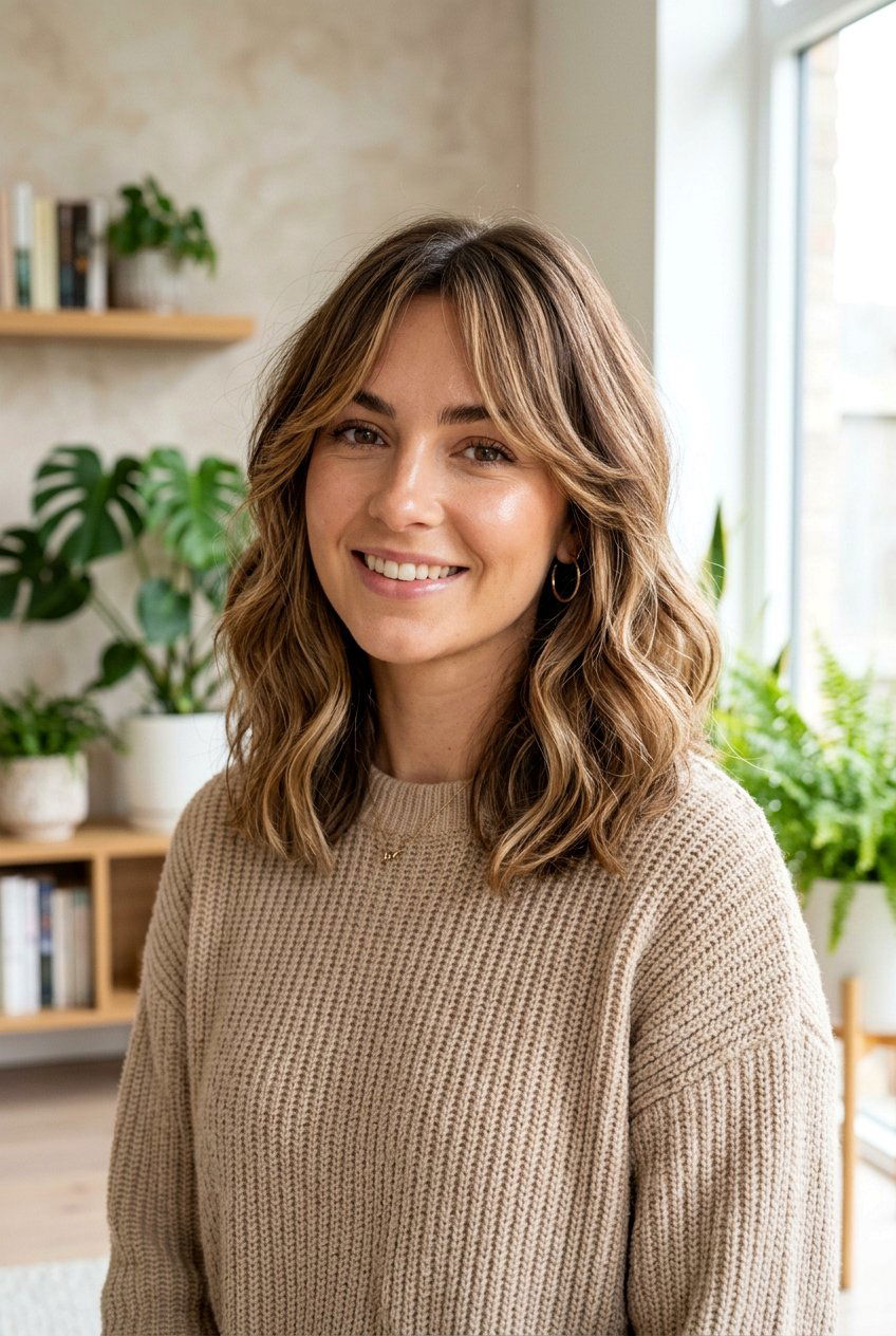 Long Bob With Curtain Bangs And Balayage - 20 long bob with curtain bangs - 20 long bob with curtain bangs