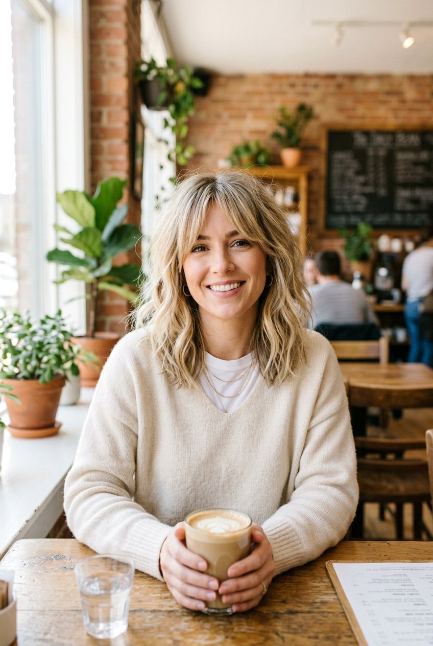 Long Bob With Curtain Bangs And Messy Finish - 20 long bob with curtain bangs - 20 long bob with curtain bangs