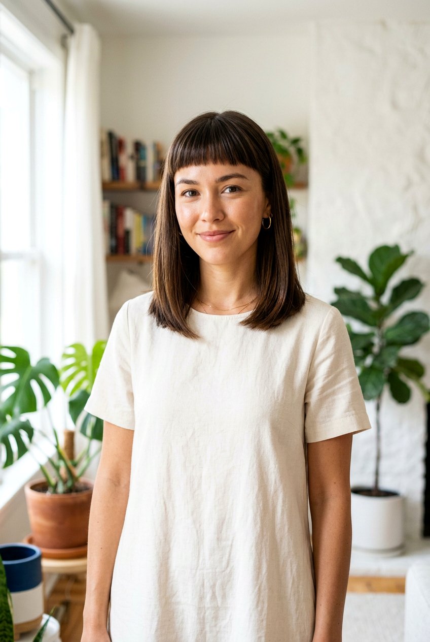 Long Bob With Micro Bangs - 20 micro bangs bob haircut - 20 micro bangs bob haircut