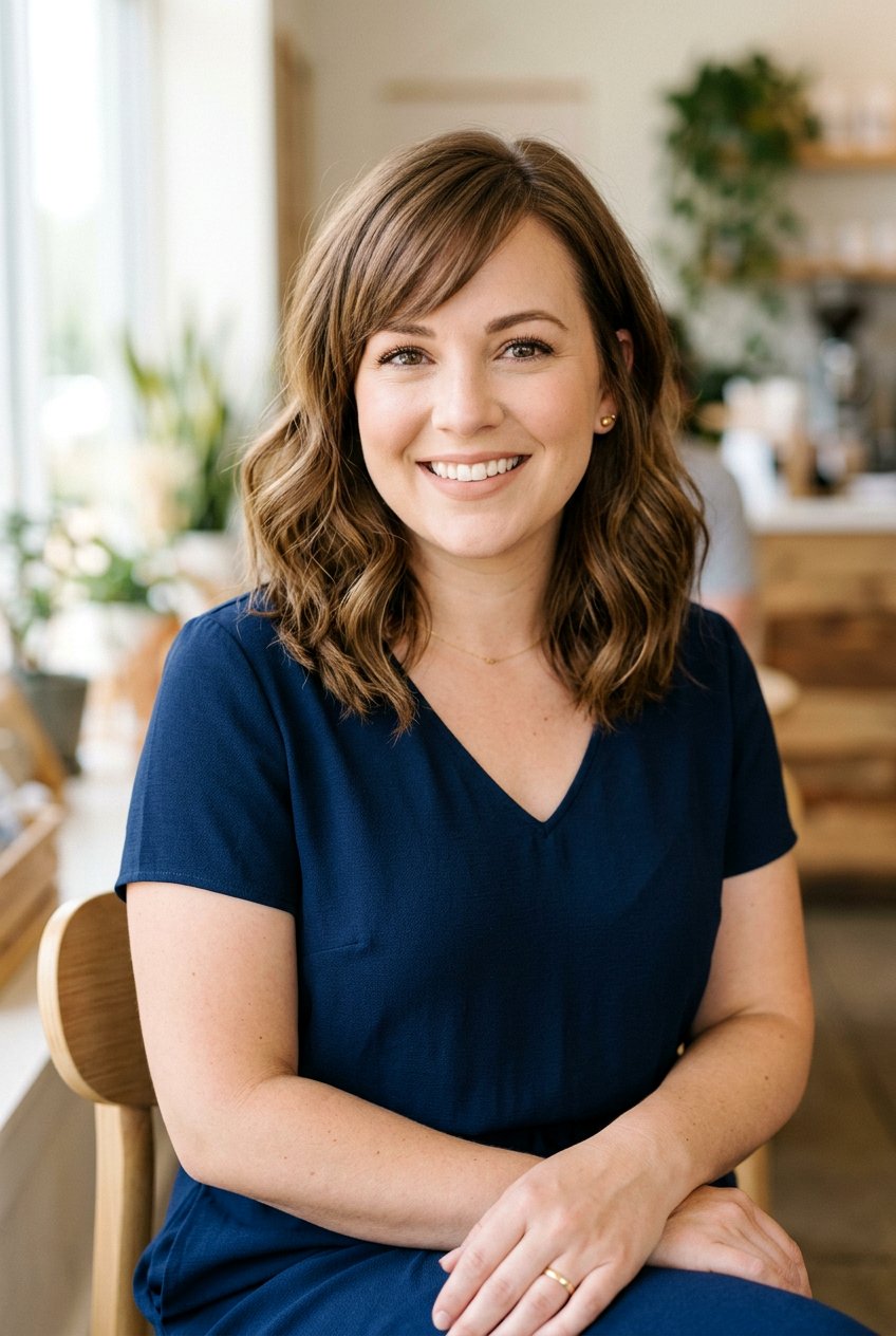 Long Bob With Side Swept Bangs - 20 medium haircut for round face women - 20 medium haircut for round face women