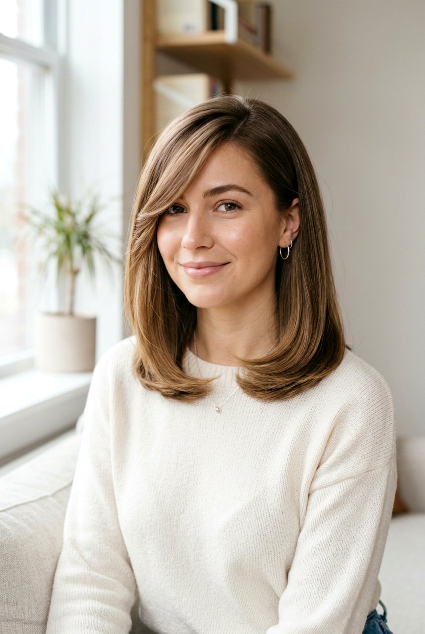 Long Bob With Side Swept Bangs - 20 long bob with bangs - 20 long bob with bangs