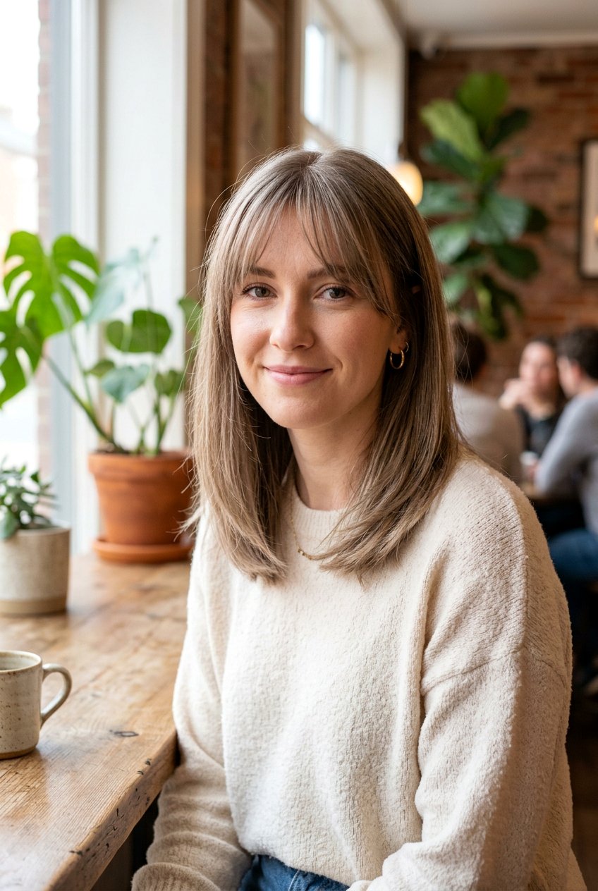 Long Bob With Wispy Curtain Bangs - 20 long bob with curtain bangs - 20 long bob with curtain bangs