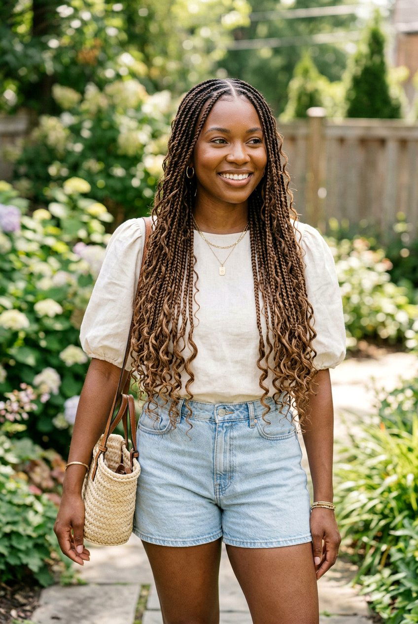 Long Boho Knotless Braids - 20 boho braid hairstyles - 20 boho braid hairstyles