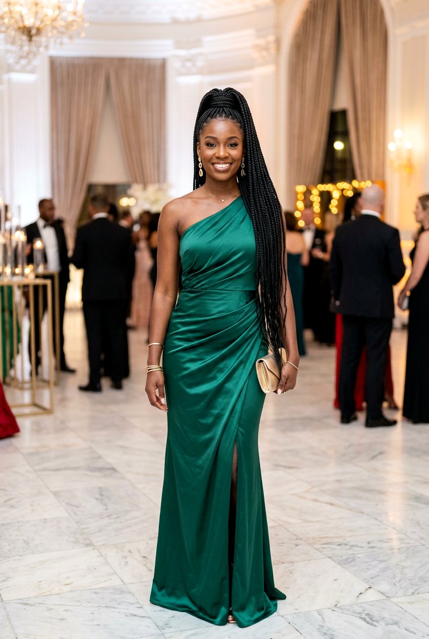 Long Box Braids Ponytail - 20 box braids ponytail hairstyle - 20 box braids ponytail hairstyle