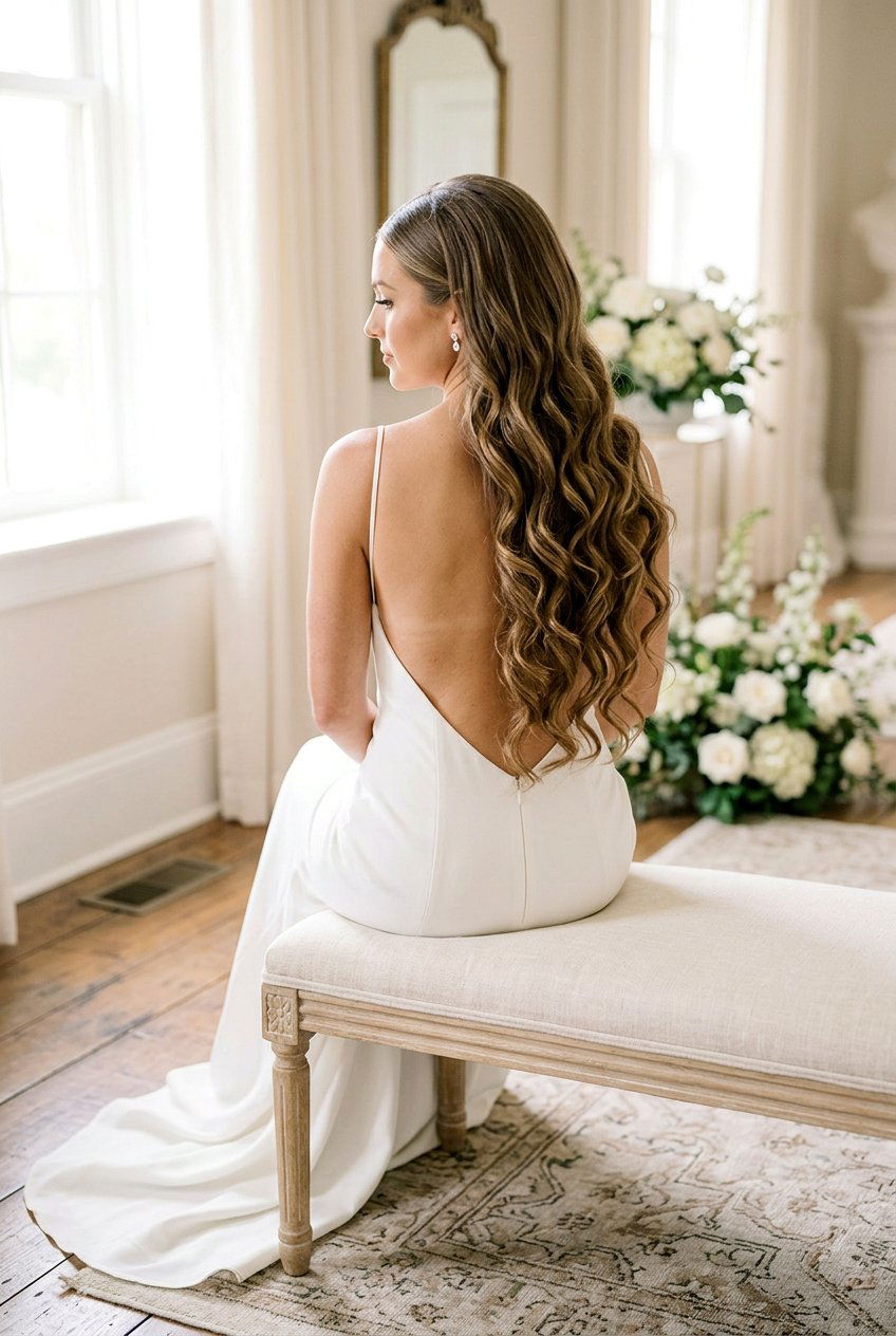 Long Bridal Soft Curls With Middle Part - 20 bridal soft curls with middle part - 20 bridal soft curls with middle part