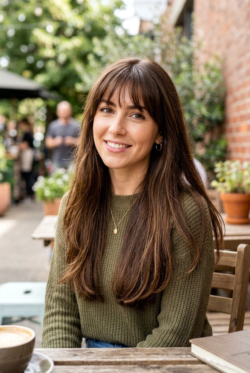 Long Brown Hair With Wispy Bangs - 20 long hair with wispy bangs - 20 long hair with wispy bangs