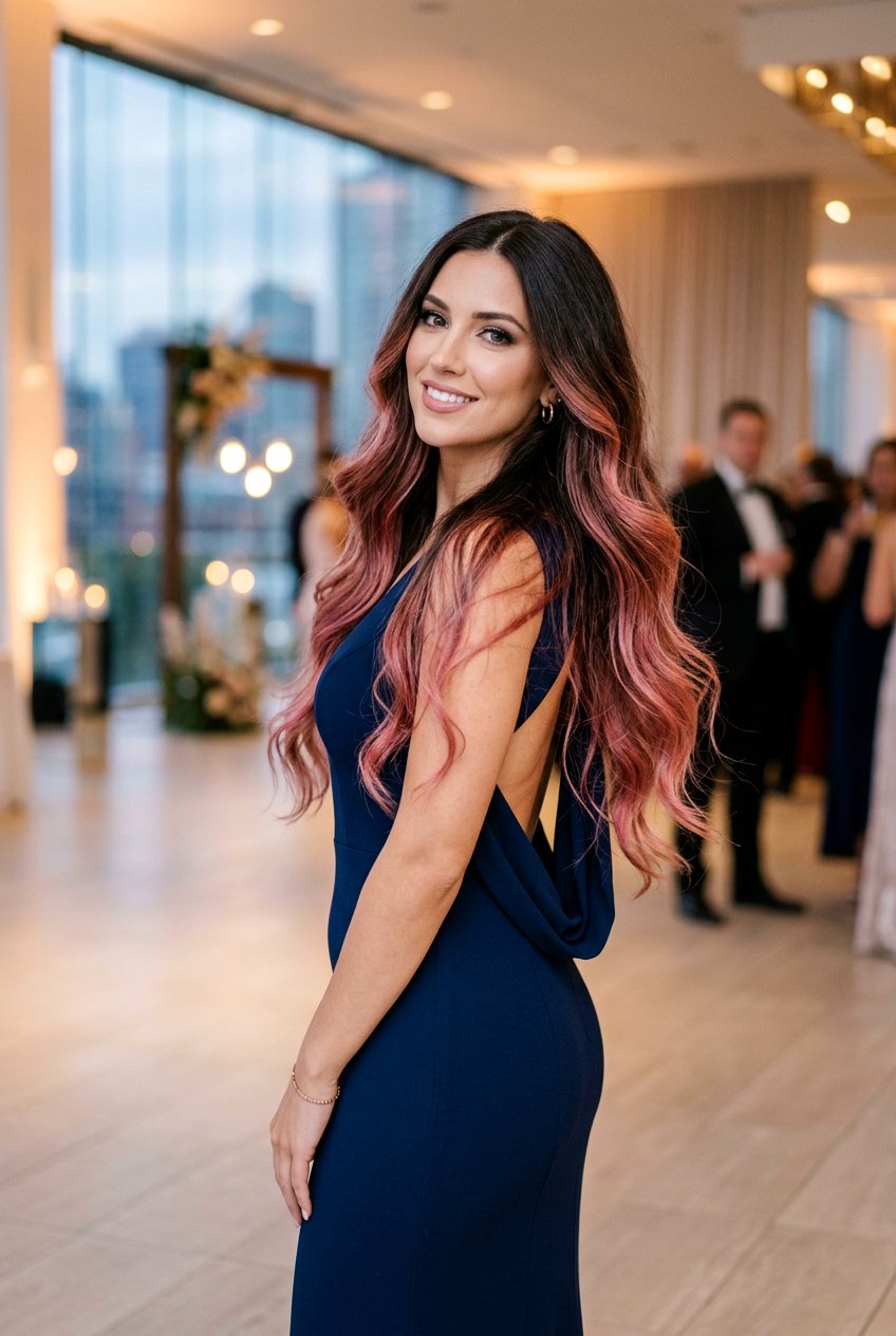 Long Brunette Hair With Rose Gold Balayage - 20 brunette hair with rose gold balayage - 20 brunette hair with rose gold balayage