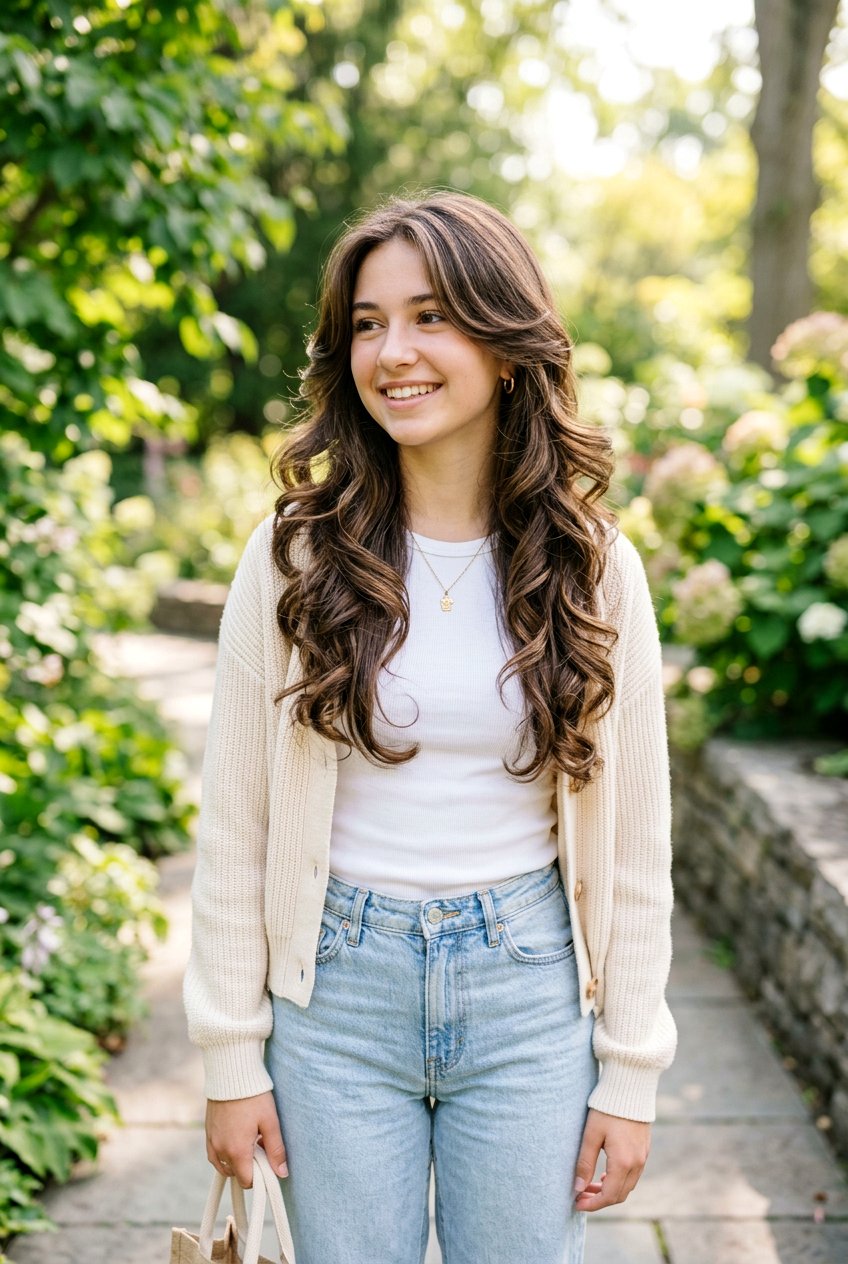 Long Butterfly Haircut With Layers And Waves - 20 butterfly haircut for teenage girls - 20 butterfly haircut for teenage girls