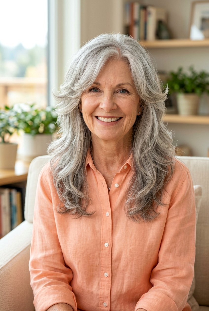 Long Butterfly Haircut for Women Over 70 - 20 long haircut for women over 70 - 20 long haircut for women over 70