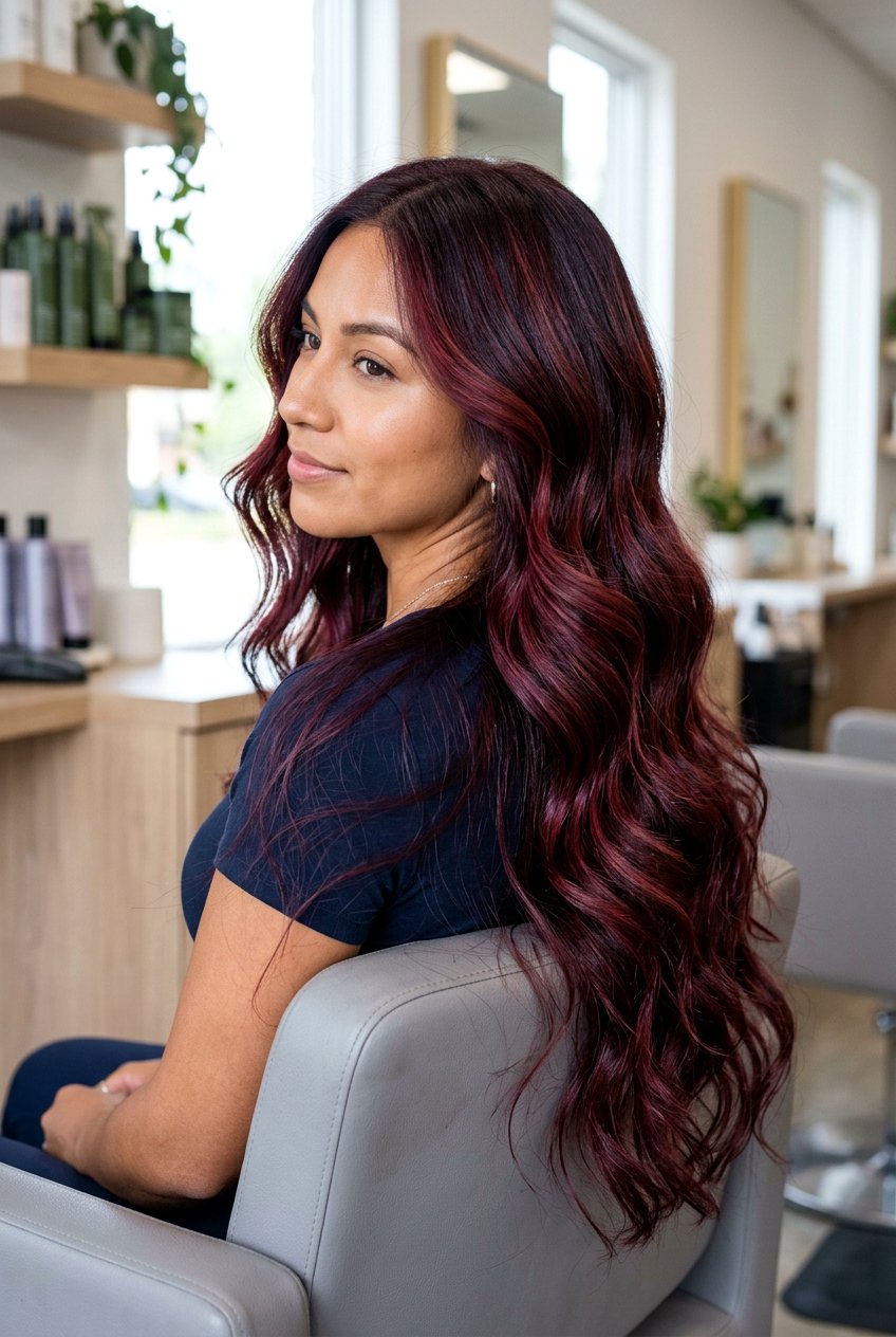 Long Cherry Cola Waves - 20 cherry cola hair color - 20 cherry cola hair color
