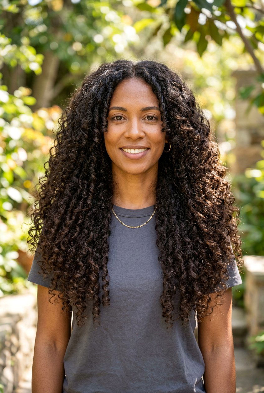 Long Curly Cut With Minimal Layers - 20 low maintenance haircut for curly thick hair - 20 low maintenance haircut for curly thick hair