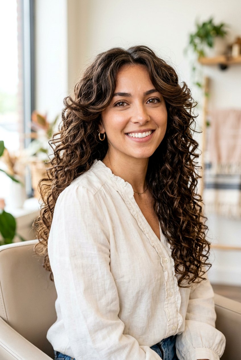 Long Curly Hair With Butterfly Layers - 20 curly layers for long hair women - 20 curly layers for long hair women