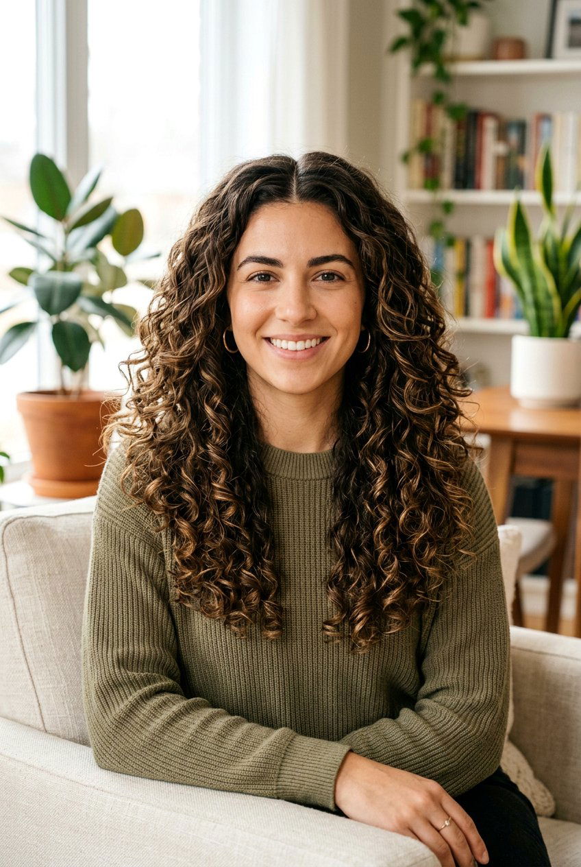 Long Curly Hair With Center Part - 20 long haircut with center part - 20 long haircut with center part