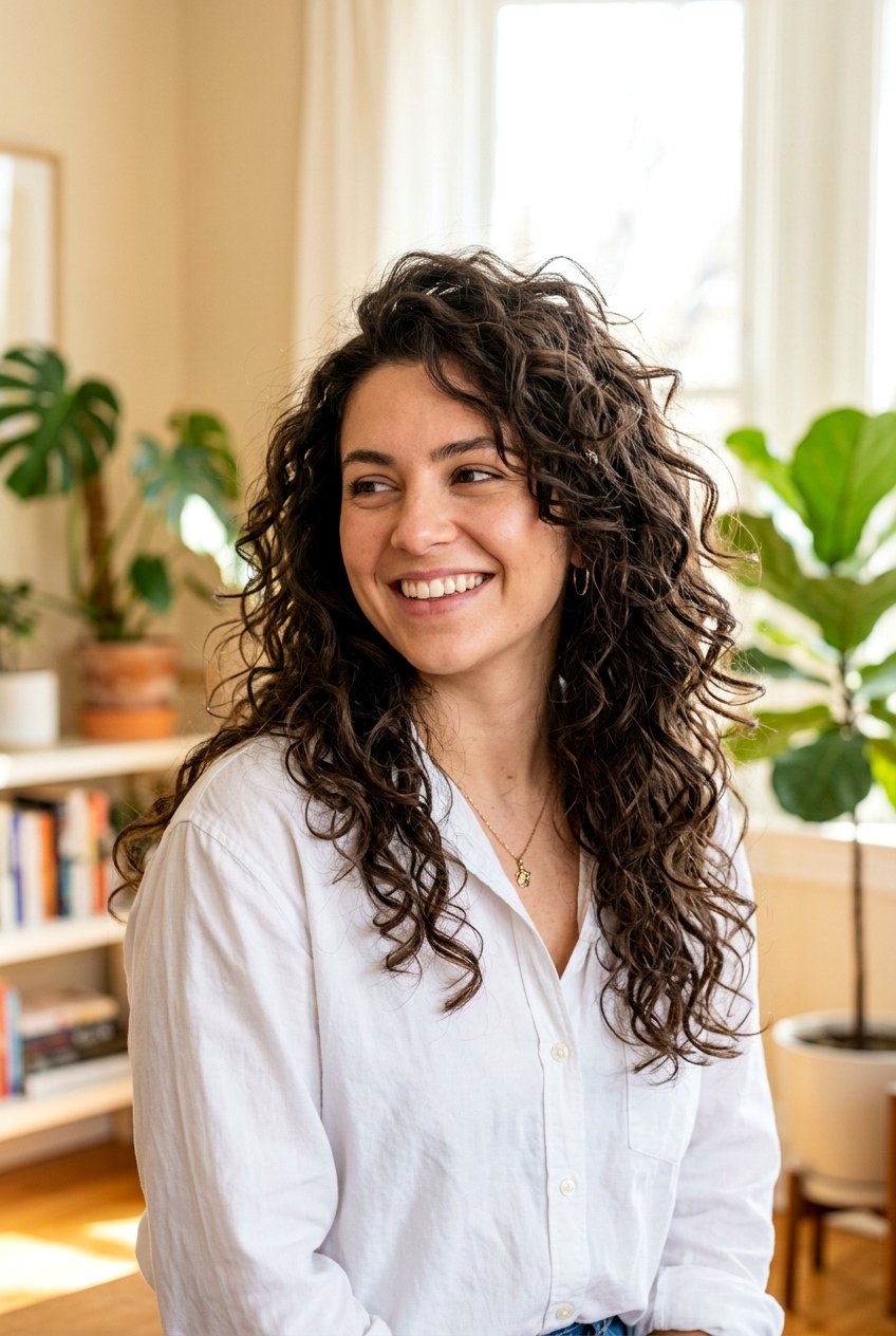 Long Curly Hair With Layered Messy Curls - 20 curly layers for long hair women - 20 curly layers for long hair women