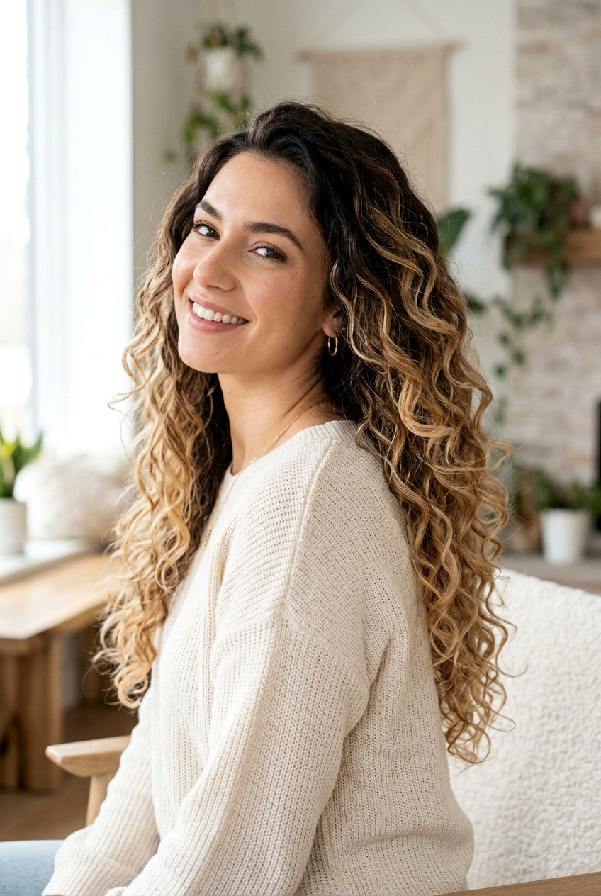 Long Curly Hair With Layered Ombre - 20 curly layers for long hair women - 20 curly layers for long hair women