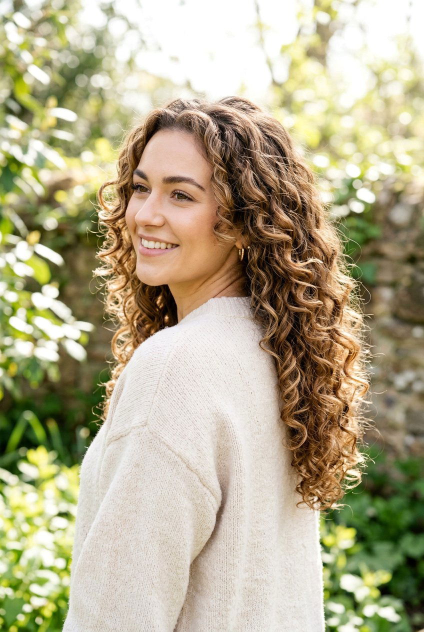Long Curly Hair With U Shaped Layers - 20 curly layers for long hair women - 20 curly layers for long hair women
