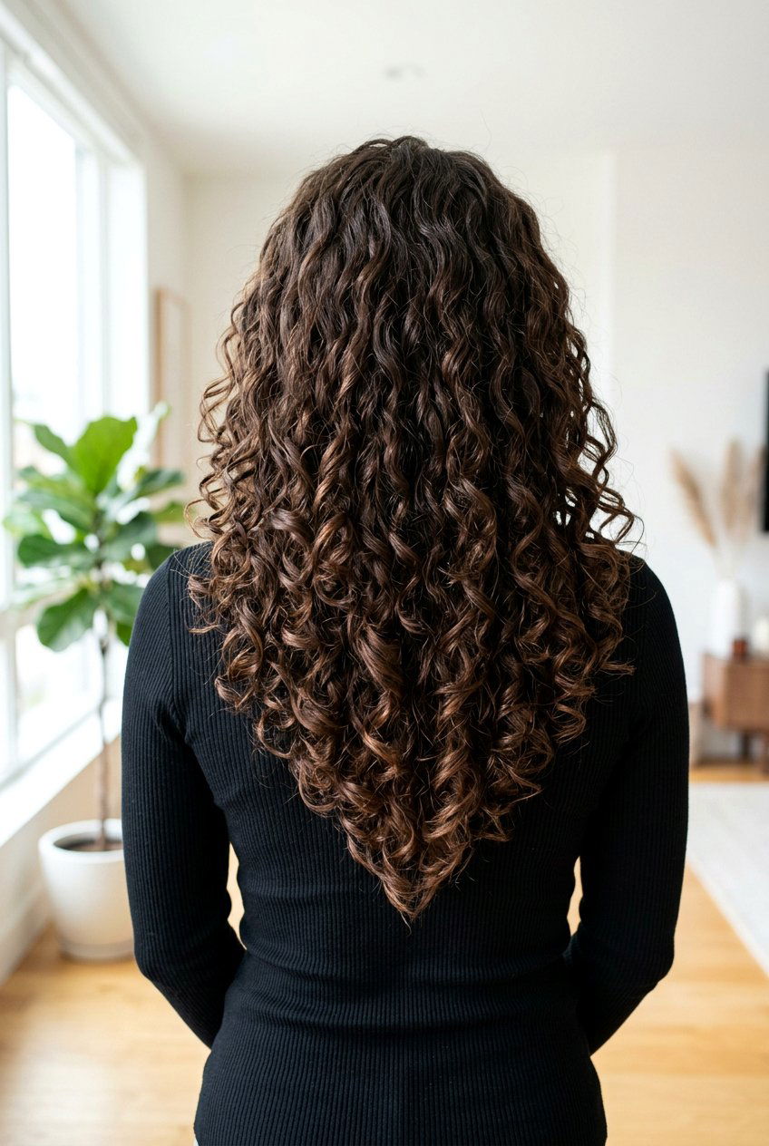 Long Curly Hair With V Shaped Layers - 20 curly layers for long hair women - 20 curly layers for long hair women