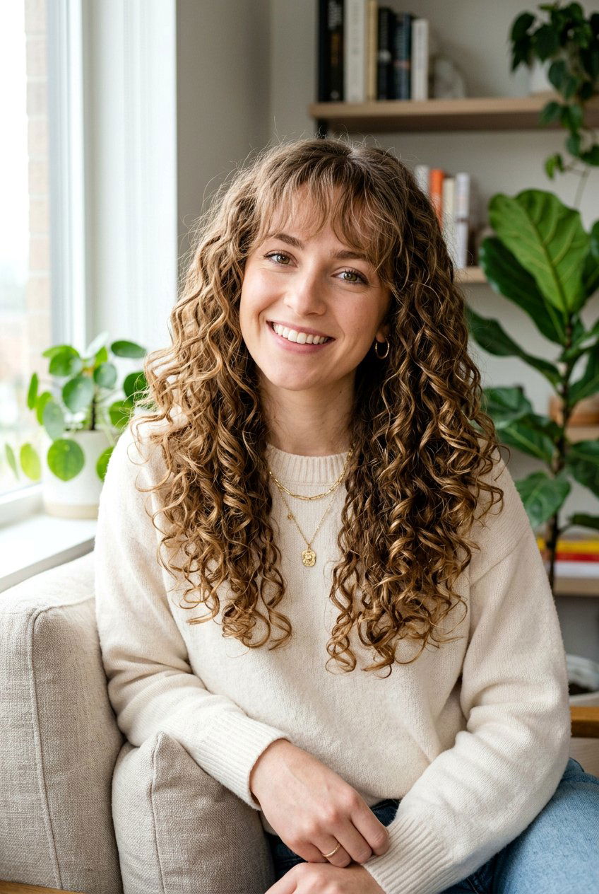 Long Curly Hair With Wispy Fringe - 20 long hair with wispy bangs - 20 long hair with wispy bangs