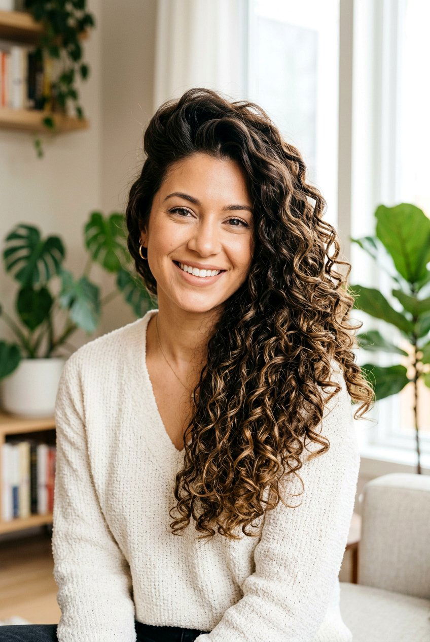 Long Curly Haircut With Side Part - 20 long haircut for naturally curly hair - 20 long haircut for naturally curly hair