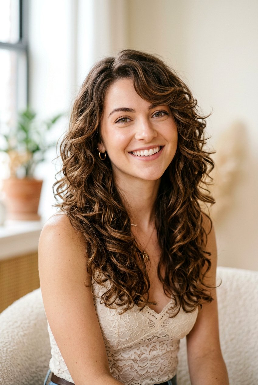 Long Curly Layered Haircut For Heart Face - 20 long haircut for naturally curly hair - 20 long haircut for naturally curly hair