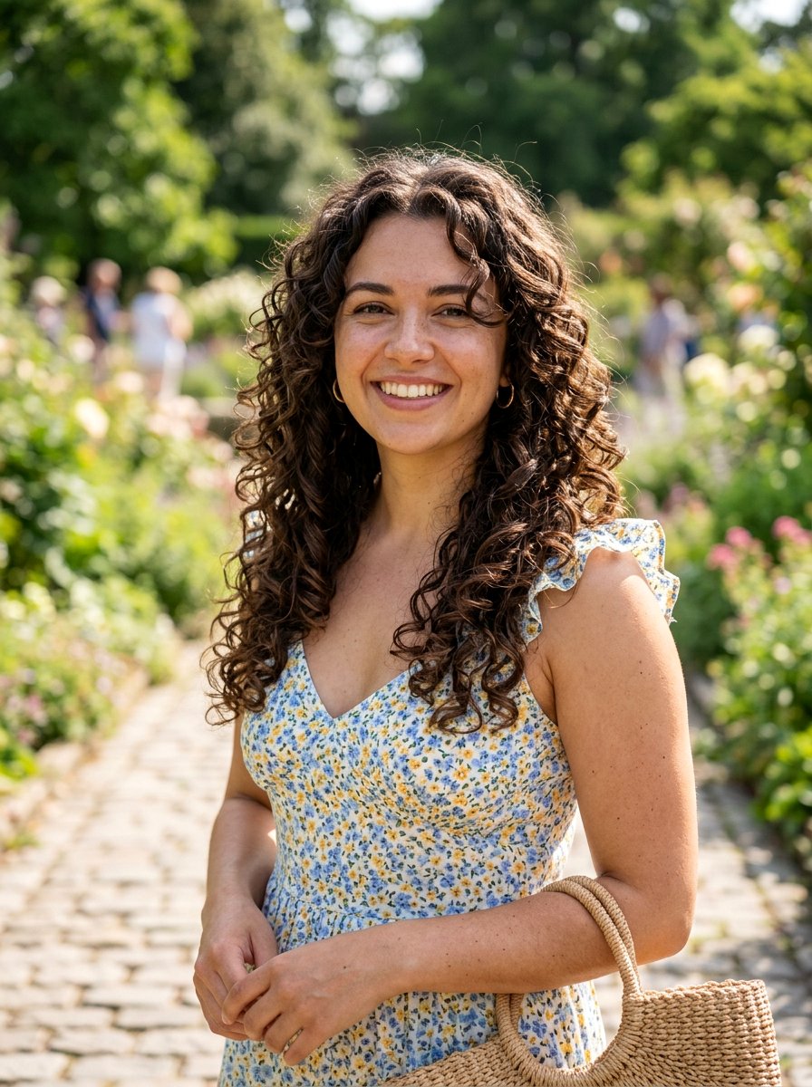 20 Flattering Curly Layered Haircut for Round Face Women